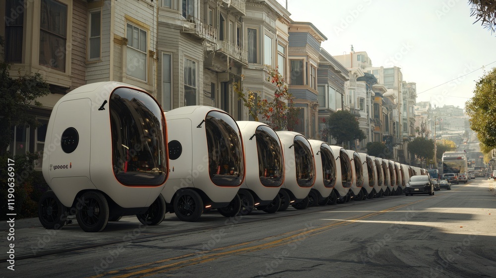 Poster autonomous vehicle fleet deployments in ride-sharing services reducing urban traffic congestion stoc