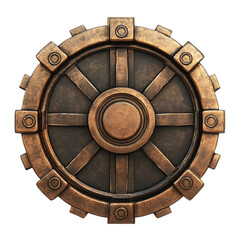 Fototapeta premium Ancient Bronze Wheel: A Masterpiece of Artistic Design