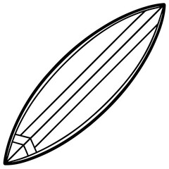 Minimalist Surfboard Vector Line Art