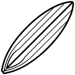 Minimalist Surfboard Vector Line Art