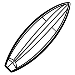 Minimalist Surfboard Vector Line Art