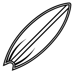 Minimalist Surfboard Vector Line Art