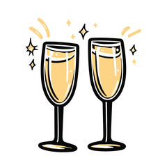 champagne Glasses simple graphic logo icon