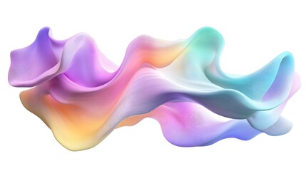 Obraz premium Abstract Pastel Wave Form Digital Art Design