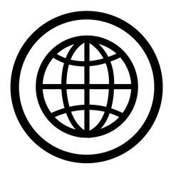 Simple line globe icon