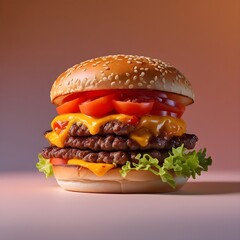 Delicious Gourmet Burger with Fresh Ingredients &ndash; Perfect for Food Lovers