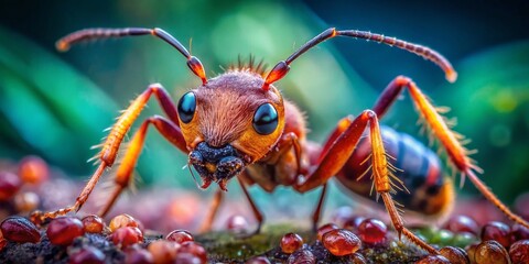 Macro Photography: Crematogaster scutellaris Ant Close-Up, Detailed Texture, Insect, Nature