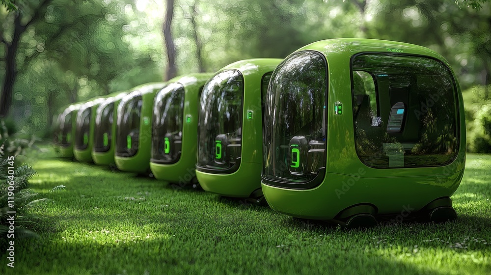 Aufkleber eco-friendly automotive concepts showcasing vehicles with modular battery systems for recycling ease