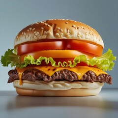 Delicious Gourmet Burger with Fresh Ingredients &ndash; Perfect for Food Lovers