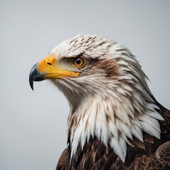 Naklejka premium An eagle depicted in pixel art style, white background.