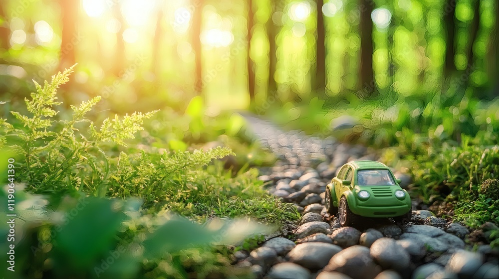 Poster eco-friendly automotive batteries designed with non-toxic materials and recyclable components stock 