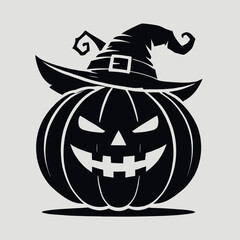 Halloween Pumpkin Vector Black Silhouette Cricut Design for T-Shirt
