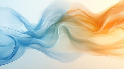 Fototapeta premium Flowing Abstract Waves in Blue and Orange Hues Creating a Stunning Visual