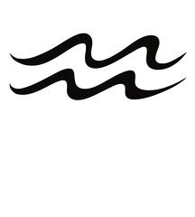 zodiac sign Aquarius minimalist black symbol handrawn
