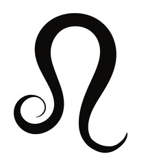 zodiac sign Leo minimalist black symbol handrawn
