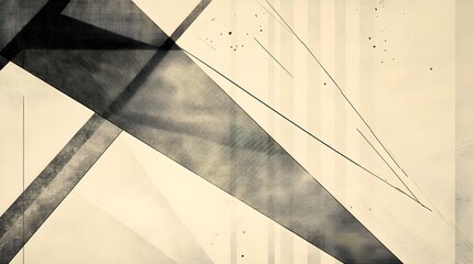 Abstract Beige Canvas with Dark Linear Designs