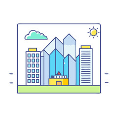 cityscape photo vector icon, cityscape photo vector illustration - simple illustration of cityscape photo, perfect for logos cityscape photo 