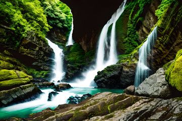 Naklejka premium 滝の迫力