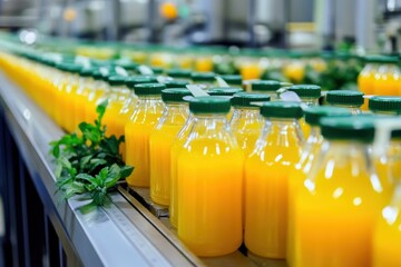Solar powered juice processing plant showcasing sustainable production practices and fresh beverage preparation