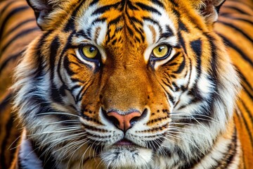 Fototapeta premium Close-up Tiger Stripes Texture: Wild Cat Fur Pattern Background