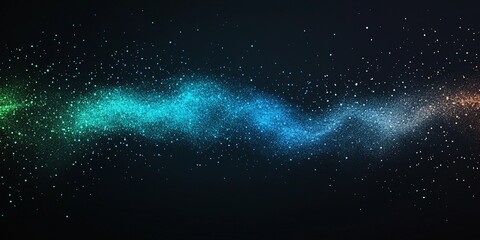 Obraz premium Abstract green and blue grainy texture blending on a black background, ideal for creative designs in a comic book style