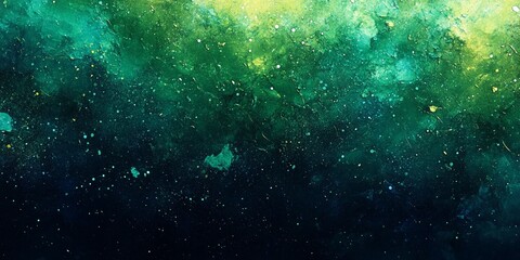 Naklejka premium Abstract green and blue grainy texture blending on a black background, ideal for creative designs in a comic book style