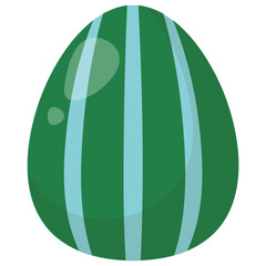 Easter egg with striped pattern, Holiday attribute for design of postcards, poster or banner
