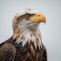 Obraz premium An eagle with a glowing aura around it, white background.