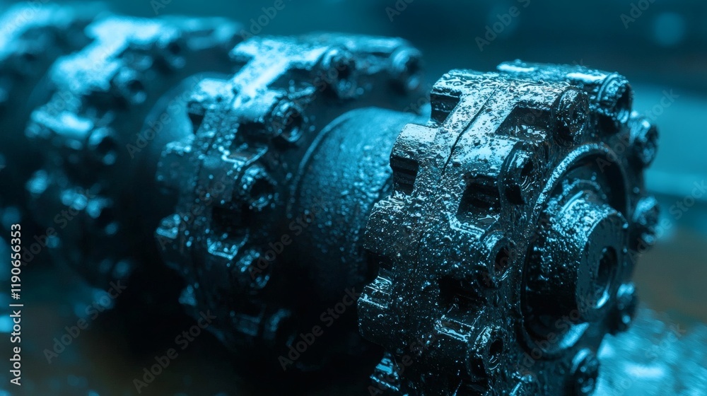 Poster automotive components covered in protective coatings being showcased for durability and performance 