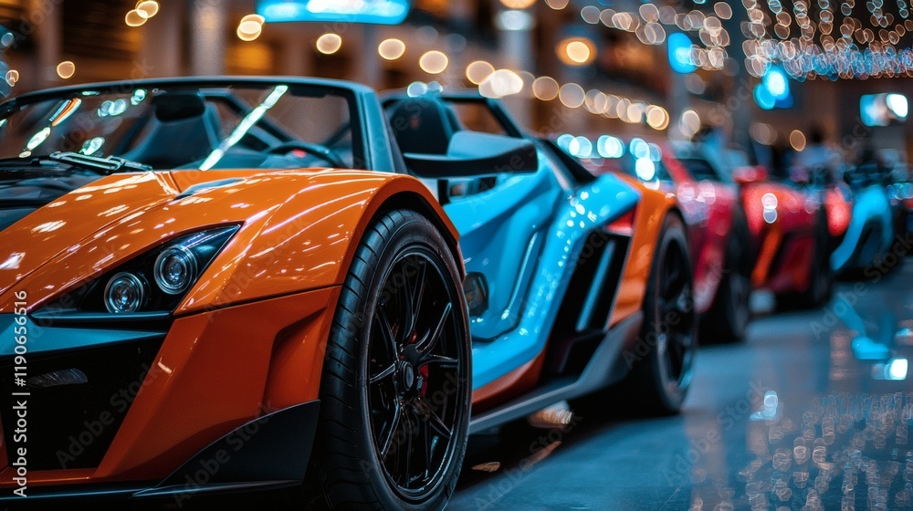 Poster automotive components used in sports cars displayed with a focus on high-performance engineering and