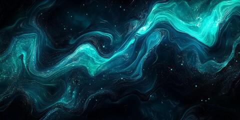 Abstract green and blue grainy texture blending on a black background, ideal for creative designs in a comic book style