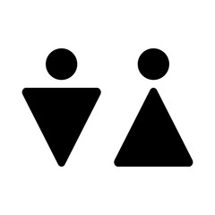 man and woman icon, restroom door pictogram, public toilet sign, female and male symbol, ladies and gentlemen wc