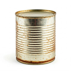 rusted tin can isolated on white
