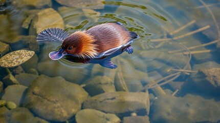 Platyous swimming in water during Australia Day celebration
