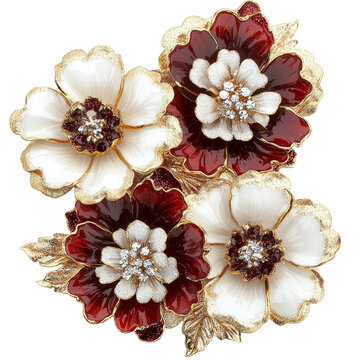 Elegant floral brooch design jewelry display artful arrangement studio setting close-up view craftsmanship