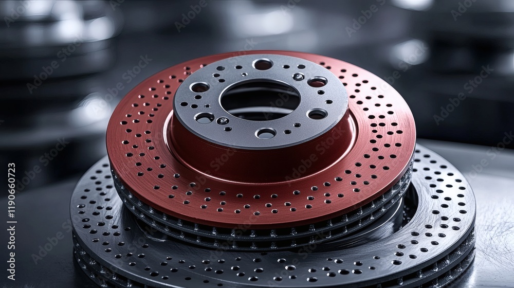 Poster performance car tuning integrating race-grade brakes for superior stopping power stock photo with si