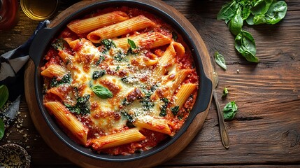 Food photograph of Italian penne Allarrabbiiata high quality