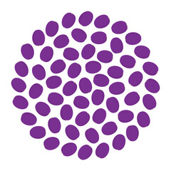 Plums abstract Circular frame border in trendy purple. Healthy Fruits Abstract background concept