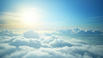 Clear Blue Sky with Soft Clouds and Copy Space for Nature Backgrounds