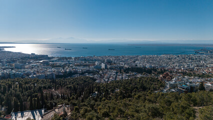 Aerial view of the city of Thessaloniki North Greece