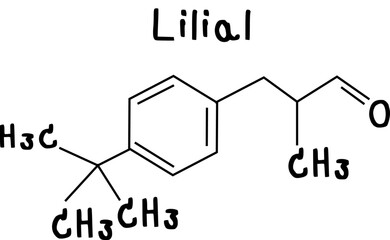 Lilial,chemical structure of Lilial illustration on transparency background
