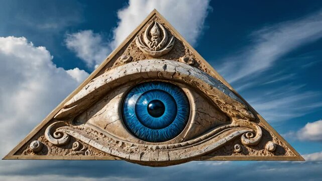 
The all-seeing eye, or radiant delta, is a Masonic symbol. The third eye shines in the sky. The eye of a god from heaven. All seeing eye