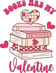 Valentine's Day Book Lover Design Bundle with 20 romantic designs, perfect for t-shirts, mugs, cards, laser cutting, Cricut projects, and DIY crafts. Great for book lovers and Valentine&rsquo;s Day gifts