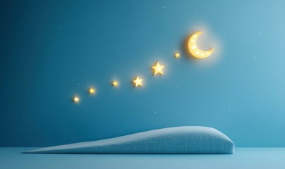 Dreamy sleep stages illustration bedroom digital art calm atmosphere