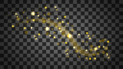 Sparkling golden particles explosion vector