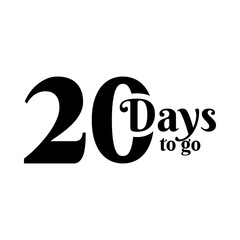 Number countdown set with 'days left' labels featuring a modern and bold design. Includes numbers 1, 7, 10, 20, 30, 40, 50, 60, 70, 80, 90, and 100 for versatile countdown needs. Ideal for project tim