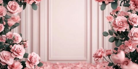 Obraz premium Elegant floral arrangement studio digital art soft lighting close-up serenity and beauty