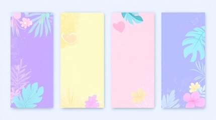 Pastel Tropical Floral Phone Story Templates