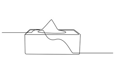 Tissue box continuous one line drawing