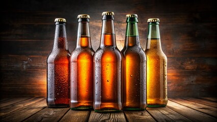 Craft Beer Bottle Set - Assorted Labels,  Studio Shot,  Product Photography